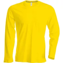 Férfi póló Kariban KA359 Hosszú Ujjú Környakú póló -XL, Yellow