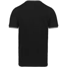 Férfi póló Kariban KA374 v-nyakú piqué póló -3XL, Black/Light Grey/White