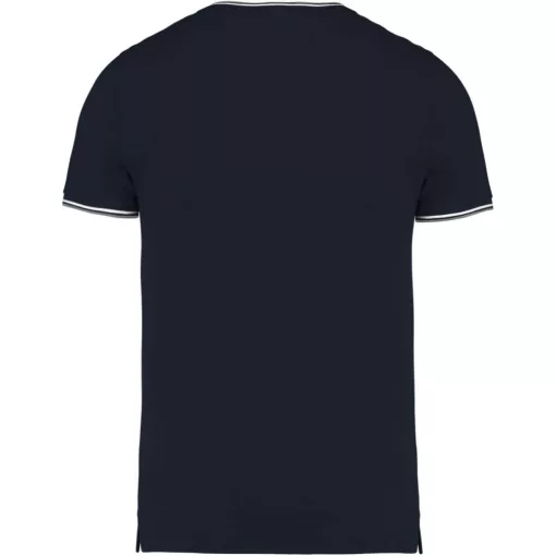 Férfi póló Kariban KA374 v-nyakú piqué póló -2XL, Navy/Light Grey/White