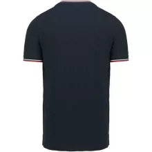 Férfi póló Kariban KA374 v-nyakú piqué póló -XL, Navy/Red/White