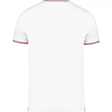 Férfi póló Kariban KA374 v-nyakú piqué póló -M, White/Navy/Red