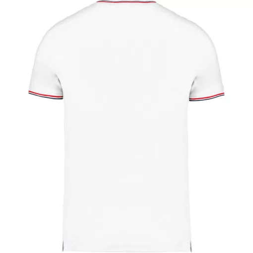 Férfi póló Kariban KA374 v-nyakú piqué póló -XL, White/Navy/Red