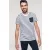 Férfi póló Kariban KA378 Csíkos Rövid Ujjú Zsebestengerész póló -3XL, Striped White/Re
