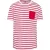 Férfi póló Kariban KA378 Csíkos Rövid Ujjú Zsebestengerész póló -3XL, Striped White/Re