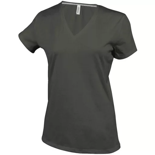 Női póló Kariban KA381 Rövid Ujjú v-nyakú póló -2XL, Forest Green