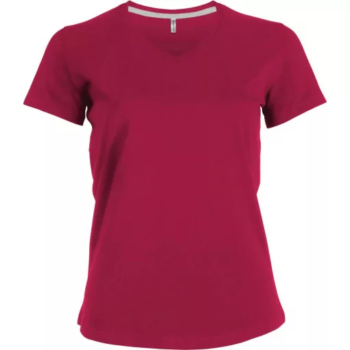 Női póló Kariban KA381 Rövid Ujjú v-nyakú póló -2XL, Fuchsia