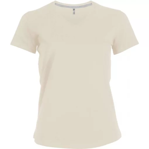 Női póló Kariban KA381 Rövid Ujjú v-nyakú póló -M, Light Sand