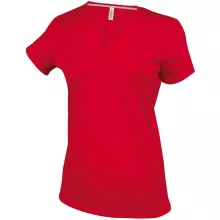 Női póló Kariban KA381 Rövid Ujjú v-nyakú póló -S, Red