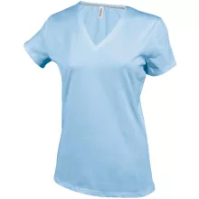 Női póló Kariban KA381 Rövid Ujjú v-nyakú póló -3XL, Sky Blue