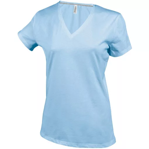 Női póló Kariban KA381 Rövid Ujjú v-nyakú póló -XL, Sky Blue