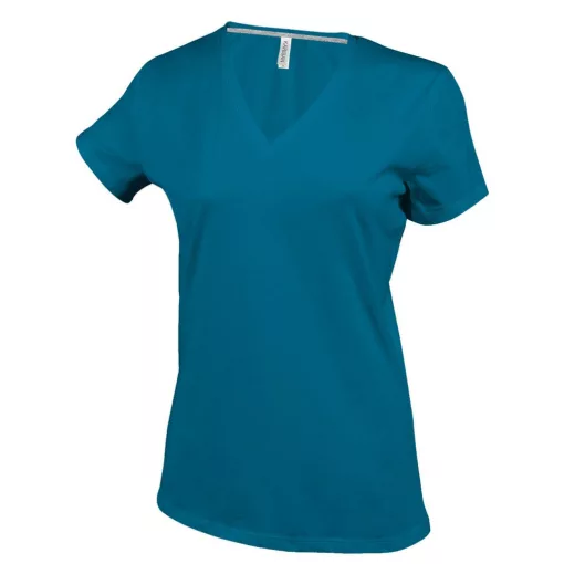 Női póló Kariban KA381 Rövid Ujjú v-nyakú póló -XL, Tropical Blue