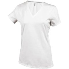   Női póló Kariban KA381 Rövid Ujjú v-nyakú póló -M, White