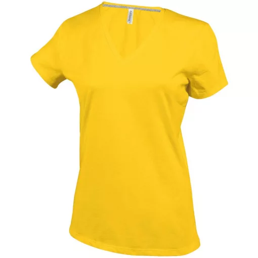 Női póló Kariban KA381 Rövid Ujjú v-nyakú póló -M, Yellow