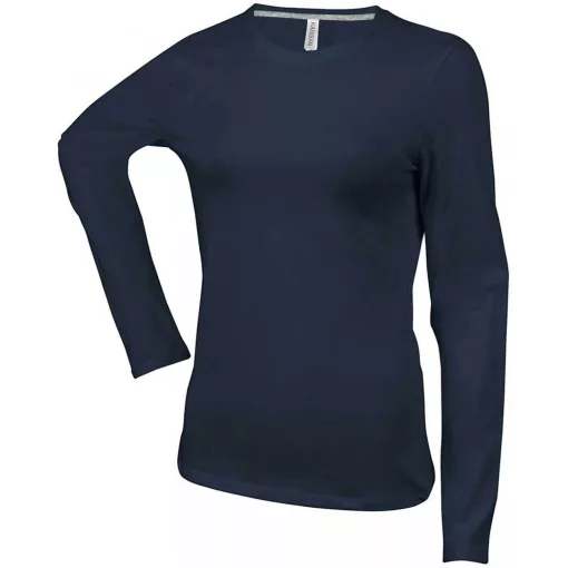 Női póló Kariban KA383 Hosszú Ujjú Környakú póló -2XL, Dark Grey