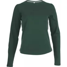 Női póló Kariban KA383 Hosszú Ujjú Környakú póló -M, Forest Green