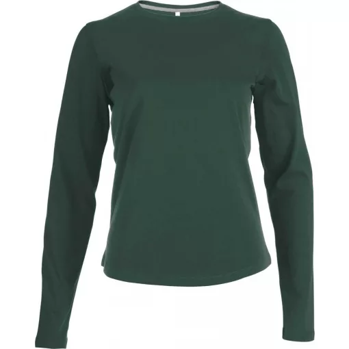 Női póló Kariban KA383 Hosszú Ujjú Környakú póló -XL, Forest Green