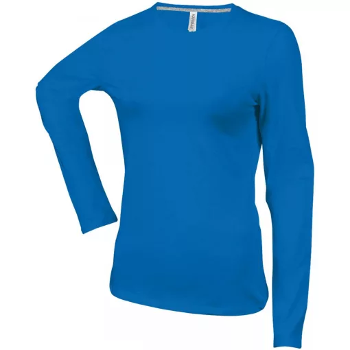 Női póló Kariban KA383 Hosszú Ujjú Környakú póló -M, Light Royal Blue