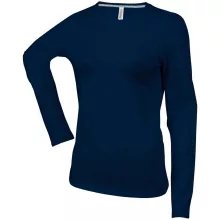 Női póló Kariban KA383 Hosszú Ujjú Környakú póló -XL, Navy