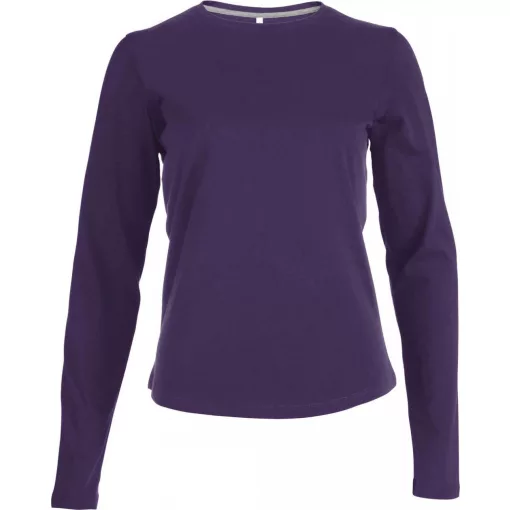 Női póló Kariban KA383 Hosszú Ujjú Környakú póló -XL, Purple