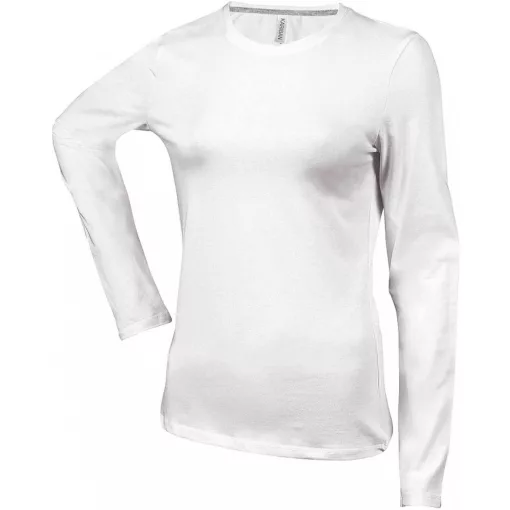 Női póló Kariban KA383 Hosszú Ujjú Környakú póló -XL, White