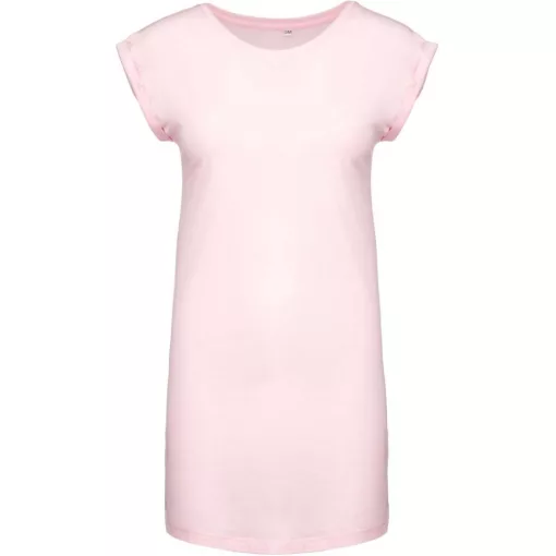 Női póló Kariban KA388 Hosszú pólóruha -L/XL, Pale Pink