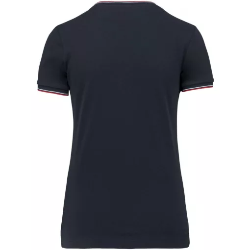 Női póló Kariban KA394 v-nyakú piqué póló -S, Navy/Red/White