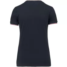 Női póló Kariban KA394 v-nyakú piqué póló -XL, Navy/Red/White