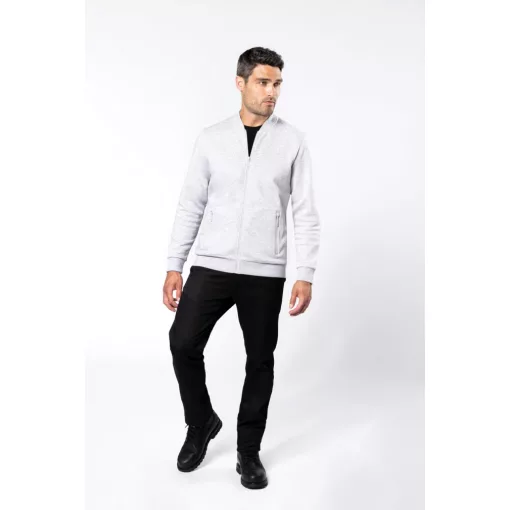 Uniszex pulóver Kariban KA4002 Full Zip Fleece Sweatshirt -XS, Oxford Grey