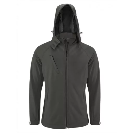 Férfi kabát Kariban KA413 Men S Detachable Hooded Softshell Jacket -M, Marl Grey