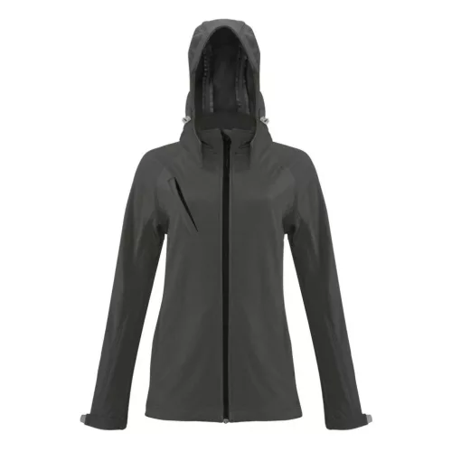 Női kabát Kariban KA414 Ladies Detachable Hooded Softshell Jacket -XL, Titanium