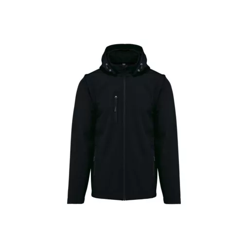 Uniszex kabát Kariban KA422 3-Layer Softshell Hooded Jacket With Removable Sleeves -XL