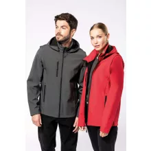 Uniszex kabát Kariban KA422 3-Layer Softshell Hooded Jacket With Removable Sleeves -3X