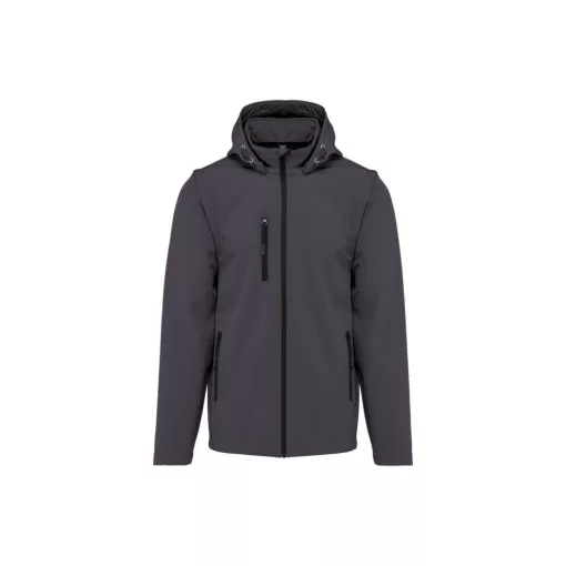 Uniszex kabát Kariban KA422 3-Layer Softshell Hooded Jacket With Removable Sleeves -3X
