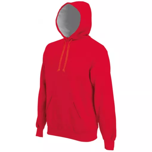 Uniszex kapucnis pulóver Kariban KA443 Hooded Sweatshirt -M, Red