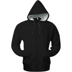  Uniszex kapucnis pulóver Kariban KA444 Full Zip Hooded Sweatshirt -S, Black
