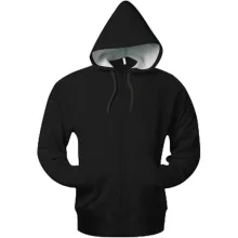 Uniszex kapucnis pulóver Kariban KA444 Full Zip Hooded Sweatshirt -XS, Black
