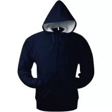 Uniszex kapucnis pulóver Kariban KA444 Full Zip Hooded Sweatshirt -M, Navy