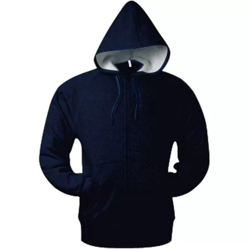 Uniszex kapucnis pulóver Kariban KA444 Full Zip Hooded Sweatshirt -M, Navy