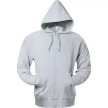 Uniszex kapucnis pulóver Kariban KA444 Full Zip Hooded Sweatshirt -S, Oxford Grey