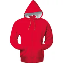 Uniszex kapucnis pulóver Kariban KA444 Full Zip Hooded Sweatshirt -2XL, Red