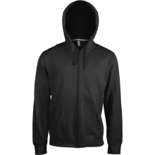 Uniszex kapucnis pulóver Kariban KA454 Men S Full Zip Hooded Sweatshirt -4XL, Black