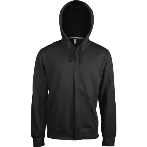 Uniszex kapucnis pulóver Kariban KA454 Men S Full Zip Hooded Sweatshirt -M, Black