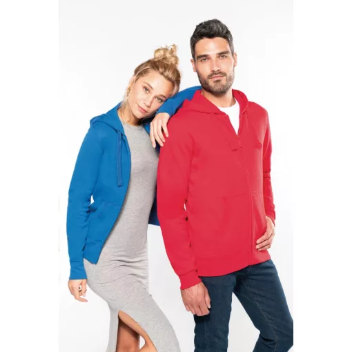 Uniszex kapucnis pulóver Kariban KA454 Men S Full Zip Hooded Sweatshirt -M, Dark Grey