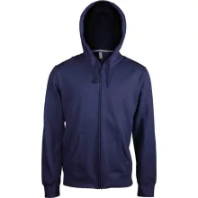 Uniszex kapucnis pulóver Kariban KA454 Men S Full Zip Hooded Sweatshirt -S, Navy