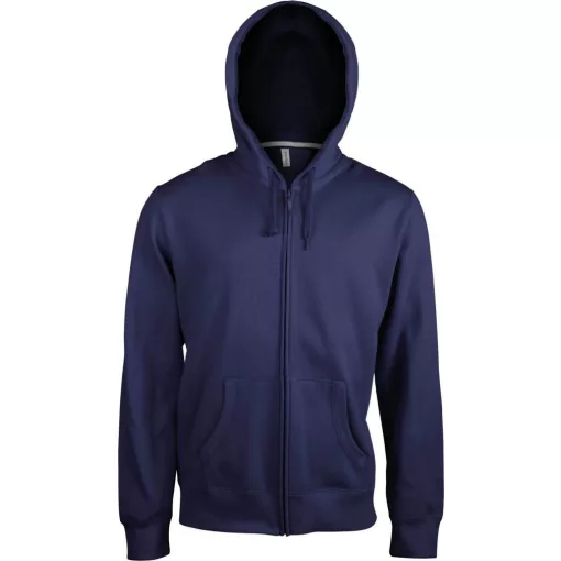 Uniszex kapucnis pulóver Kariban KA454 Men S Full Zip Hooded Sweatshirt -S, Navy