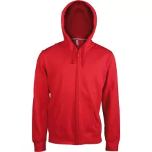 Uniszex kapucnis pulóver Kariban KA454 Men S Full Zip Hooded Sweatshirt -2XL, Red