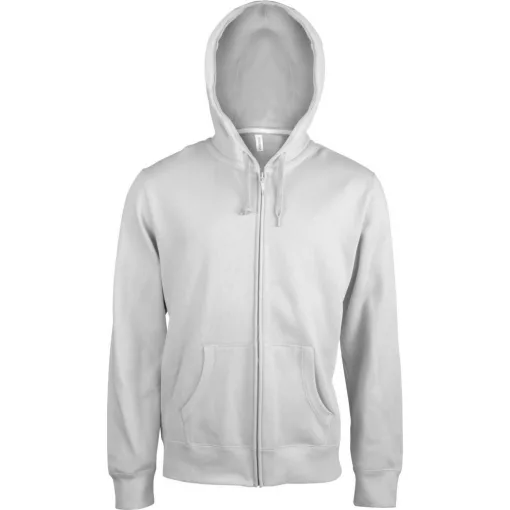 Uniszex kapucnis pulóver Kariban KA454 Men S Full Zip Hooded Sweatshirt -M, White