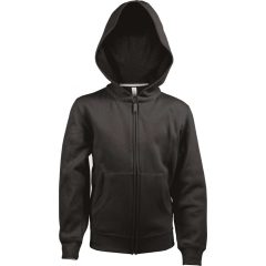   Gyerek kapucnis pulóver Kariban KA455 Kids Full Zip Hooded Sweatshirt -10/12, Black
