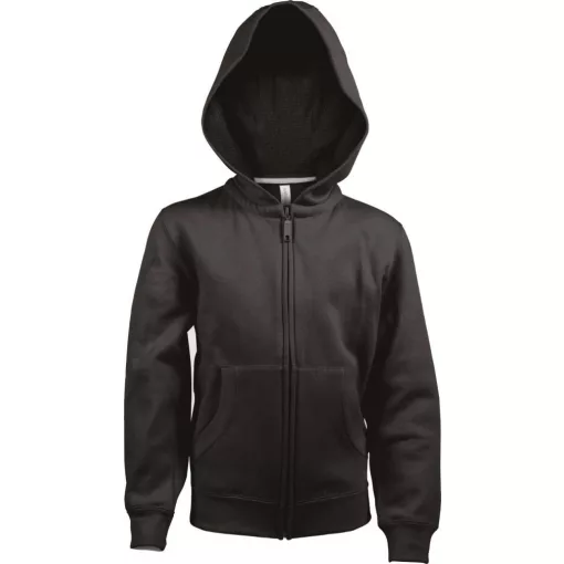 Gyerek kapucnis pulóver Kariban KA455 Kids Full Zip Hooded Sweatshirt -12/14, Black