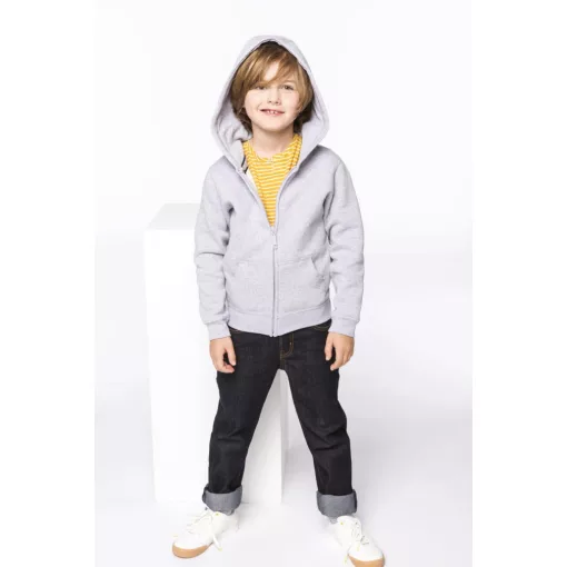 Gyerek kapucnis pulóver Kariban KA455 Kids Full Zip Hooded Sweatshirt -6/8, Black